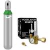 Vogelmann Bombola Gas Argon 4.8 piena 8L 1,5m3 con Regolatore Rotametro Vogelmann, servizio gas, set cilindro saldatore del gas