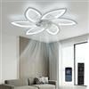 DATO Ventilatore da soffitto con illuminazione LED moderno e silenzioso con timer telecomando lampadario ventilatore da soffitto a forma di fiore per camera da letto (78CM)