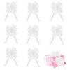 Kigift 8 fiocchi grandi da tirare, 19,8 x 39,6 cm, colore bianco, per regali, fiocchi da sposa per auto, decorazioni per matrimoni per cesti, scatole per bouquet, floristica, compleanno, San Valentino