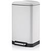 kela Davino - Pattumiera a pedale in acciaio INOX, 30 l, colore: Bianco