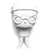 Generico Umarell Miniatura Low Poly, Figura Decorativa in Stile Geometrico (Bianco)