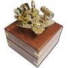 THOR INSTRUMENTS Sestante in ottone da 10,2 cm, con scatola in legno massiccio, rustico, vintage, decorazione per la casa, idea regalo