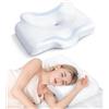 Olympia OrtoMed Cuscino Ortopedico Sanitario Cervicale Memory Foam, 2 in 1 Ergonomico per Dormire, Supporto Cervicale con Federa Sfoderabile e Lavabile