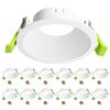Aulaiyi Set da 12 Supporti per Faretti da Incasso GU10 con Portalampada GU10, Bianchi, Design Antiabbagliamento, Per Fori da 75-80 mm, Cornice da Incasso per Soffitto, Lampadine Non Incluse