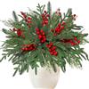 MEIVINES Rami Pino Decorativi Natalizi 60 Pezzi Rami de Pino Artificial di Natale e Bacche di Agrifoglio Rosso Rami di Abete Artificiali per albero di Natale Ghirlanda DIY Hogar y Jardín
