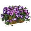 Arborus Fiori artificiali come la vera gloria mattutina in vaso intrecciato da 23,9 cm, fiori artificiali viola in vasi rettangolari rustici, piante da fiori in finta seta, decorazioni da tavolo,