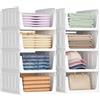 Lifewit Organizzatori Armadio con Cassetti Estraibili 8 Pezzi, 24L, Bianco