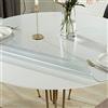 Geovne Tovaglia da Tavola in PVC Trasparente Smerigliato, Rotonda Lavabile E Facile da Pulire per Caffè/Vetro, Tavolo da Pranzo (90cm/35in)