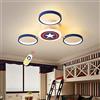 WJLL Lampada da soffitto per cameretta dei bambini Lampadario LED creativo Captain America Illuminazione Plafoniere della camera da letto dei cartoni animati della ragazza del ragazzo,3 heads