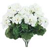 Corkwaw 2 gerani artificiali, fiori artificiali di seta sono utilizzati per la decorazione della casa, interni, esterni, giardino, patio, vaso, decorazione da tavolo, decorazione per la casa (bianco)