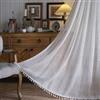 A.Monamour Tenda Semi Trasparente Decorativo con Nappe Rustico Boho Bohémien Cotone Pizzo Ricamato all'uncinetto Tende a Pannello Porta Finestra per Camera da Letto Soggiorno Cucina, 1 Pezzo, bianco