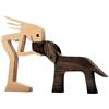 YUZHEDM legno scultura cane wooden animal statues statuette decorative casa regalo commemorativo dell'animale domestico Adatto per essere regalato a familiari amici e amanti dei cani regali calorosi