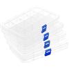 DIFIT Scatole Plastica con Coperchio, Set da 4, 15 scomparti ciascuna