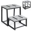 LIANTRAL Sgabelli a 2 gradini per adulti e bambini, resistenti, 2-in-1, sgabelli regolabili retrattili in legno, struttura in metallo, poggiapiedi antiscivolo da comodino, per letto, cucina, bagno