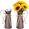 Mujiluxe 2 vasi da fiori, stile vintage, arredamento country, con corda di canapa, adatti per cucine, soggiorni, matrimoni e altre occasioni (20 cm, marrone)