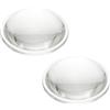 PATIKIL Lente Convessa Piatta Diametro 50mm, 2 Pezzi Altezza 15mm Vetro Borosilicato Alto Lente Ottica Convessa Condensatore LED con Bordo per Torcia Auto Bicicletta, Trasparente 3mm
