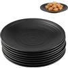 WakiHong Set di 8 piatti piani neri 15 x 15 x 1,8 cm opaco in gres porcellanato, piatti da torta, stoviglie per colazione, pranzo, caffè e pane da sera, torte, pane, insalata, snack