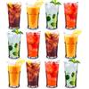 RBDRINKS RB Trasparente Bicchieri Retro Tumbler, Tumbler Plastica Rigida Trasparente, Riutilizzabile e Bicchieri Lavabili per Compleanno, Festival, Picnic 33cl, Set di 12