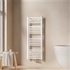EMKE Scaldasalviette per Bagno 1000x400 mm, Scaldasalviette a Collegamento Centrale, Radiatore per Bagno, Riscaldamento per Asciugamani, Bianco, 356W,Installazione facile