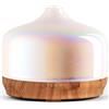Porseme Diffusore di aromi, 500 ml, diffusore di vetro soffiato a mano, per oli essenziali, umidificatore a ultrasuoni, silenzioso, 7 tipi di colori di luce LED, ultime 15-21 ore, senza BPA, per casa