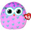 Ty Mini Squishy Beanies - Winks la Civetta a Cuoricini, Mini Cuscino di Peluche con Occhioni Azzurri Glitter, Idea Regalo per Grandi e Piccini, Tutti da Collezionare - 8 cm - T39514