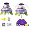 Generic Water Sprinkler Toy For Kids,360° Rotating UFO Design Outdoor Sprinkler with LED Hose Lights Stickers,Garden Hose Attachment for Backyard Summer Play,Summer Birthday Gift for Boys Girls (Purple)