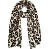 zhxinashu Sciarpa Invernale da Donna con Stampa Leopardata e Nappe | Sciarpa Morbida e Calda da Donna, Poliestere Blu Nero e Giallo, Accessori come Regali di Natale e Compleanno per Donna