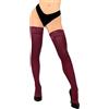 sofsy Calze Autoreggenti Donna Bordeaux in Nylon (Taglia M-L) 60 Denari con Fascia in Pizzo e Antiscivolo | Perfette per Cena e Party | Look Sexy e Elegante