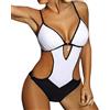 JFAN Costumi da Bagno Interi Donna Trikini Costume da Mare Spiaggia Piscina Sexy Costume da Bagno Intero Donna con Push-up Imbottitura