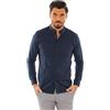 Ciabalù Camicia Uomo Slim Fit Coreana Elegante in Cotone Bianca Blu Nera Celeste