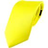 TigerTie Moda stretta cravatta di seta in raso - giallo limone monocromatico Uni - Cravatta 100% seta