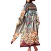L-Peach Donna Stampato Copricostumi Parei Cardigan Bikini Cover Up Elegante Beachwear