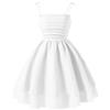 Generico Abiti da Bambina Senza Maniche Elegante Vestito Estivo A-Line Cotone Abito Principessa Ragazza Abito Estivo Tinta Unita Ragazze Vestiti da Sposa per Feste Compleanni