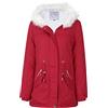 YYNUDA Parka invernale da donna lungo, cappotto invernale caldo, giacca invernale spessa, parka spesso con cappuccio di pelliccia, giacca da esterno, cappotto oversize, Colore: rosso, M