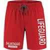 Bulabadoo Pantaloncino Lifeguard Salvataggio Bagnino Guardaspiaggia Boxer Costume Uomo Mare Abbigliamento Stabilimento Balneare