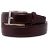 Emila Cintura bordeaux uomo in pelle di vitello cinta elegante da cerimonia rosso scuro con cuciture artigianale made in italy x abito per pantaloni 3,5 cm classica matrimonio