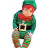 PINTUTU Vestito Elfo Bambino Il Mio Primo Natale Pagliaccetto Neonato Pantaloni Costume Elfo Tutine Neonato Regalo Natale Maglione Natalizio per Feste Costume di Natale Rosso