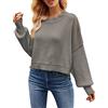 YCBMINGCAN Maglioni da donna degli Stati Uniti sciolti maglione corto maglione cotone moda maniche lunghe maglione girocollo dune maglione donna