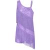 HULIJA Abito da Ballo Latino Paillettes Bambini Ragazze Jazz Vestito da Ballo Moderno Senza Maniche Frange Tassel Leotard Patchwork Charleston Abiti Costume Danza Lanvanda 13-14 Anni