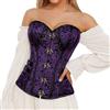 Generisch Corset - Corsetto da donna, vintage, con corsetto intero, in pizzo, per la pancia, con lacci, per feste, carnevale, viola., S