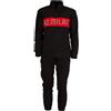 hermet Pigiama Milan, in Pile, Maglia Maniche Lunghe Pantalone, Pigiama Milan per Adulto, Unisex, Mezza Zip, Nero, Taglia L