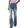 Generisch Jeans da donna, casual, elasticizzati, a gamba larga, jeans a vita alta, jeans svasati, jeans eleganti, vintage, palazzo, leggings skinny streetwear per business all'aperto