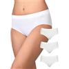Intimidea - 3 Slip Midi Donna con Lavorazione Jacquard sotto Il Cinturino Art. 311749 (S/M, Bianco)