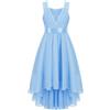 Runhomal Abito da Damigella d'Onore per Bambina Ragazza Vestito Elegante Paillettes Abito da Principessa Cerimonia Festa di Compleanno Sposa Nozze Party Dress Blu 7-8 Anni