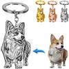 Buaodam Personalizzati Portachiavi Targhetta con Scultura Testo e Fotografia, Portachiavi in Acciaio al Titanio con Incisione per Il Regalo di Natale del Commemorativo (Forma Profilo)