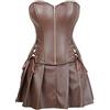 WLFFW Corsetto Pelle Donna e Tutu Corpetto Steampunk | Corsetto bustino con zip, Il elegante e gotico corsetto è versatile e può essere indossato in diverse occasioni