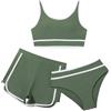 Generic Costumi da Bagno Ragazza 3 Pezzi Bikini Tuta Camisole Top con Coprire Pantaloncini da Spiaggia Bambini Nuoto Costume Gonna Stampata Surf Costumi da Bagno 8-15 Anni (Z10, 11-12 Years)