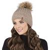 Vivisence cappello in maglia con pompon, acrilico, berretto inverno donna | Fodera in pile calda, Pompon sintetico stiloso, Maglia elasticizzata aderente, Bordo risvoltato pratico