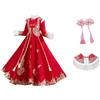 Generic Ragazze concorso cinese abiti carino pizzo ricamo tradizionale festival abiti bambini bambino pile polsini swing pieghe elegante vestito di Capodanno abiti