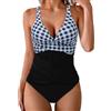 LKRSEEF Costume Intero Piscina Donna Costume Intero Donna Nuoto Costumi da Bagno Curvy Contenitivo Mare Perizoma Fascia Interi Contenitivi Bikini Sportivo Fantasia SGAMBATO A 3XL con Coppe Ferretto Acquagym